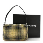 Mesh Crystal Rhinestone Mini Heiress Pouch Porcelain