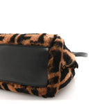 Shearling Nappa Macro FF 1974 Mini Peekaboo Iconic Satchel Tobacco Black