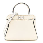 Cuoio Romano Snakeskin Selleria Mini Peekaboo Iconic Satchel White Stone