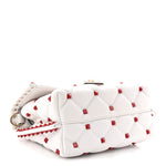 Lambskin Be My VLTN Print Candystud Top Handle Bag White Red Black