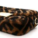 Shearling Vitello Dolce Macro FF 1974 Mini Baguette Tobacco Black