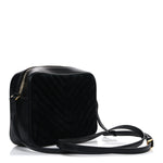 Suede Calfskin Monogram Lou Camera Bag Black