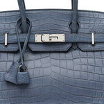 Matte Porosus Crocodile Birkin 30 Bleu Brighton