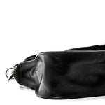 Natural Shiny Calfskin Small Marcie Satchel Black