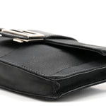 Recycled Nylon Vitello Grace Light Pequin Baguette Belt Pouch Black