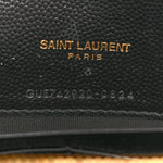 Grain De Poudre Matelasse Chevron Monogram Envelope Chain Wallet Black
