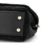 Velvet Crystal Quilted Extra Mini Coco Handle Flap Black