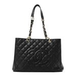 Caviar Quilted Grand Shopping Tote GST Black