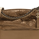 Metallic Aged Calfskin Quilted Medium Gabrielle  Bronze