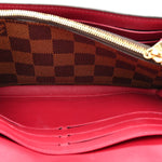 Damier Ebene Croisette Chain Wallet Scarlet