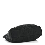 Nylon Tessuto Impuntu Quilted Flap Shoulder Bag Black