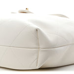 Calfskin Quilted Small Maxi Chain Hobo White