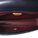 Calfskin Quilted Rock The Corner Flap Navy