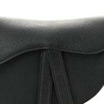 Grained Calfskin Mini Saddle Bag Black