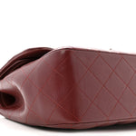 Caviar Quilted Jumbo Double Flap Dark Red