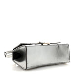 Metallic Textured Calfskin Hourglass Top Handle Bag XS Silver