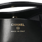 Shiny Crumpled Calfskin Quilted Nano 31 Shopping Bag Black