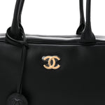 Calfskin Large Perfect Bowling Bag Black