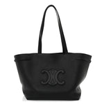 Grained Calfskin Triomphe Medium Cabas Anais Black