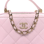 Caviar Quilted Top Handle Vanity Case Pink