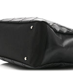 Coated Canvas Quilted Large Paris Biarritz Tote Black