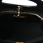 Shiny Crumpled Calfskin Quilted Mini 31 Shopping Bag Black