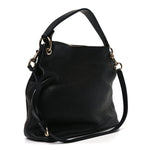 Pebbled Calfskin Large Soho Hobo Black