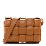 Nappa Maxi Intreccio Padded Cassette Crossbody Bag Caramel