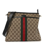 GG Monogram Web Flat Messenger Bag Black
