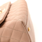 Caviar Lizard Quilted Small Coco Handle Flap Beige