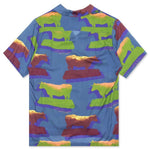 Cow Print S/S Button Down - Multi