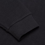 Waffle Knit Mock Neck L/S Shirt - Black