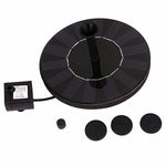 Black solar pond fountain with additional parts on a white background