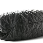 Lambskin Quilted Maxi Icare Shopping Tote Black