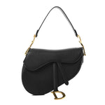 Grained Calfskin Saddle Bag Black