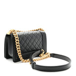 Caviar Quilted Small Boy Flap Black