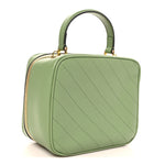 Sakai Be Green Calfskin Diagonal Stitched Small Blondie Shoulder Bag Light Green