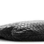 Nappa Intrecciato Flat Shoulder Bag Black
