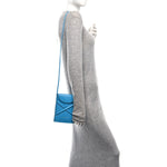 Calfskin The Curve Micro Crossbody Pouch Bag Blue