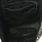 Tessuto Nylon Calfskin Grommet Tote Black
