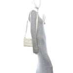 Patent Maxi Intrecciato Cassette Crossbody Bag White