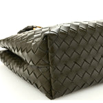 Nappa Intrecciato Medium Andiamo Shoulder Bag Kaki