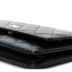 Caviar Quilted Wallet on Chain WOC Black