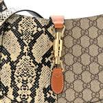 GG Supreme Monogram Snakeskin Small Jackie 1961 Hobo Beige Ebony