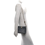 Lambskin Quilted Small Pearl Crush Hobo Black