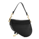 Grained Calfskin Saddle Bag Black