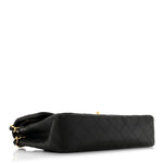 Lambskin Quilted Medium Double Flap Black