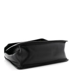 Saffiano Soft Calfskin Metal Triangle Logo Envelope Chain Shoulder Bag Black