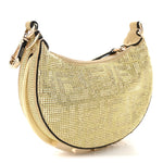 Crystal Vitello Laminato Suede FF Nano Fendigraphy Hobo Charm Platino