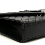 Grain De Poudre Textured Mixed Matelasse Triquilt Medium Monogram Monochrome Satchel Black